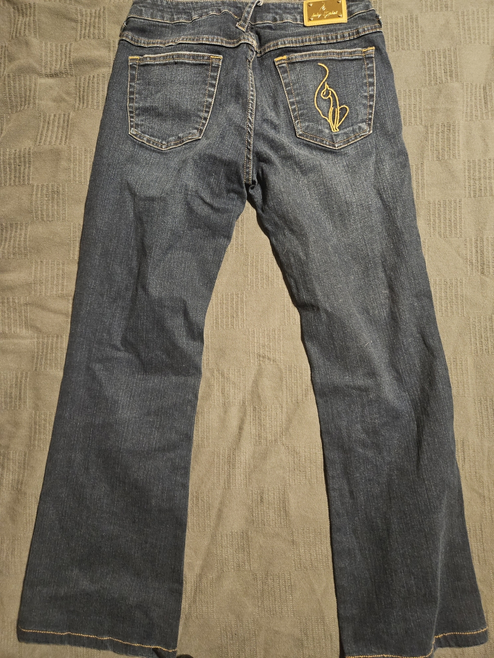 Baby Phat Dark Blue Jeans with Gold Embroidery
